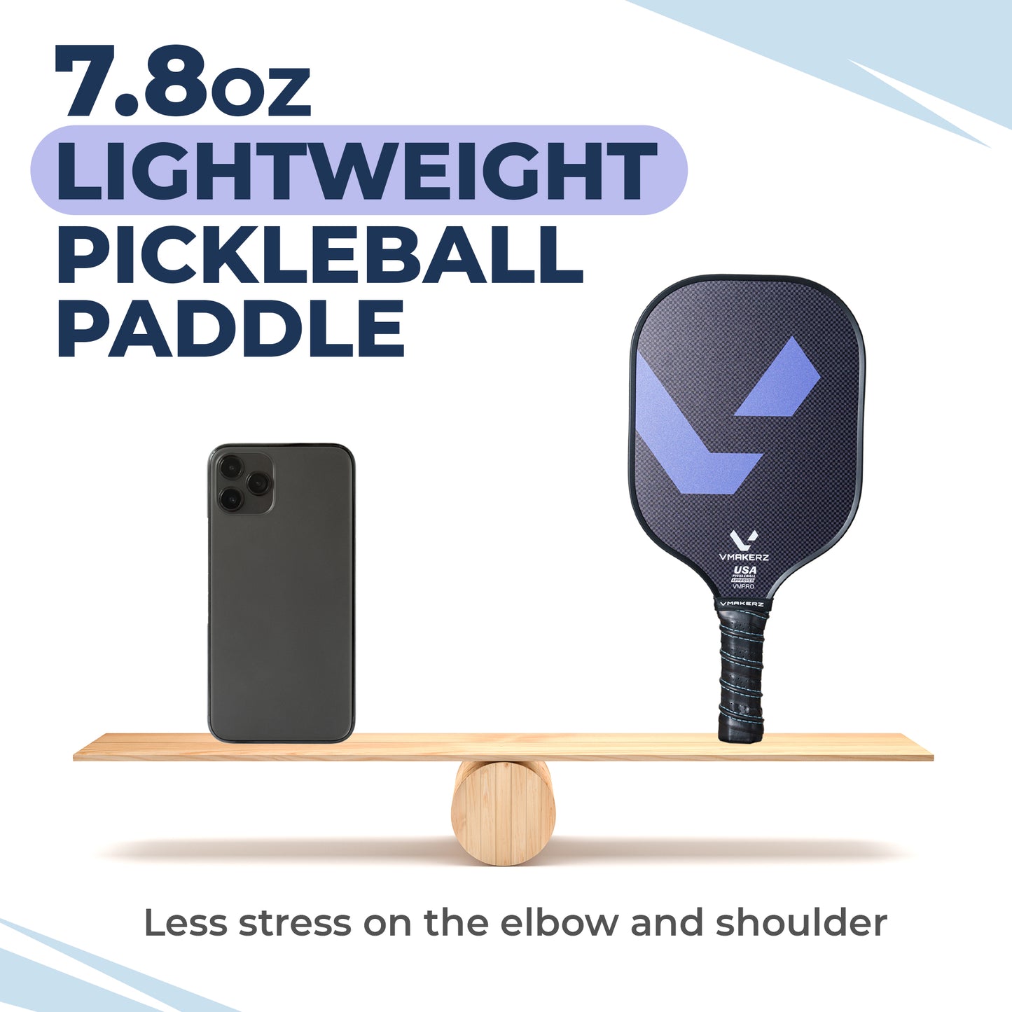 Vmakerz Graphite Pickleball Paddles Set of 2 - USAPA Approved, Carbon Fiber Surface, Honeycomb Core, Lightweight Pickleball Kit